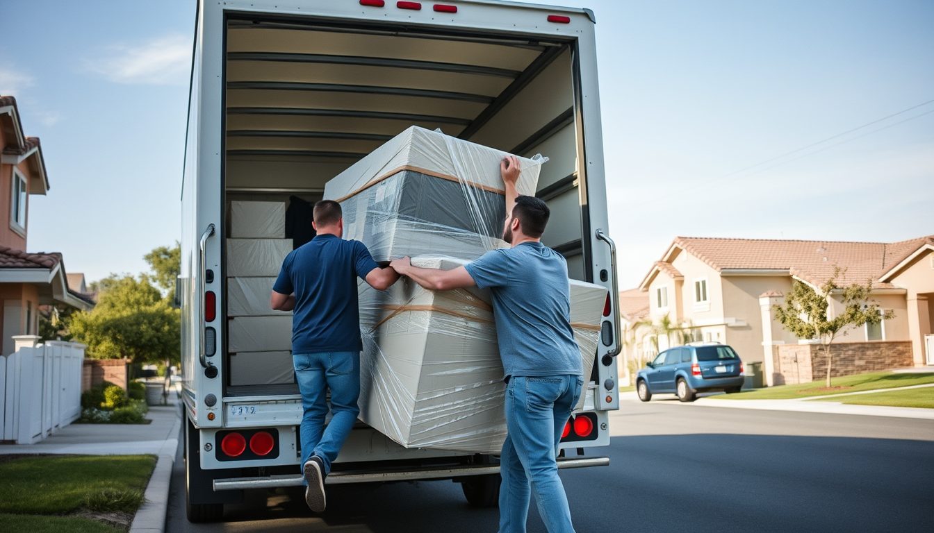 Y&O Moving Consulting Services LLC - moving truck and wrapped furniture in Santa Clarita
